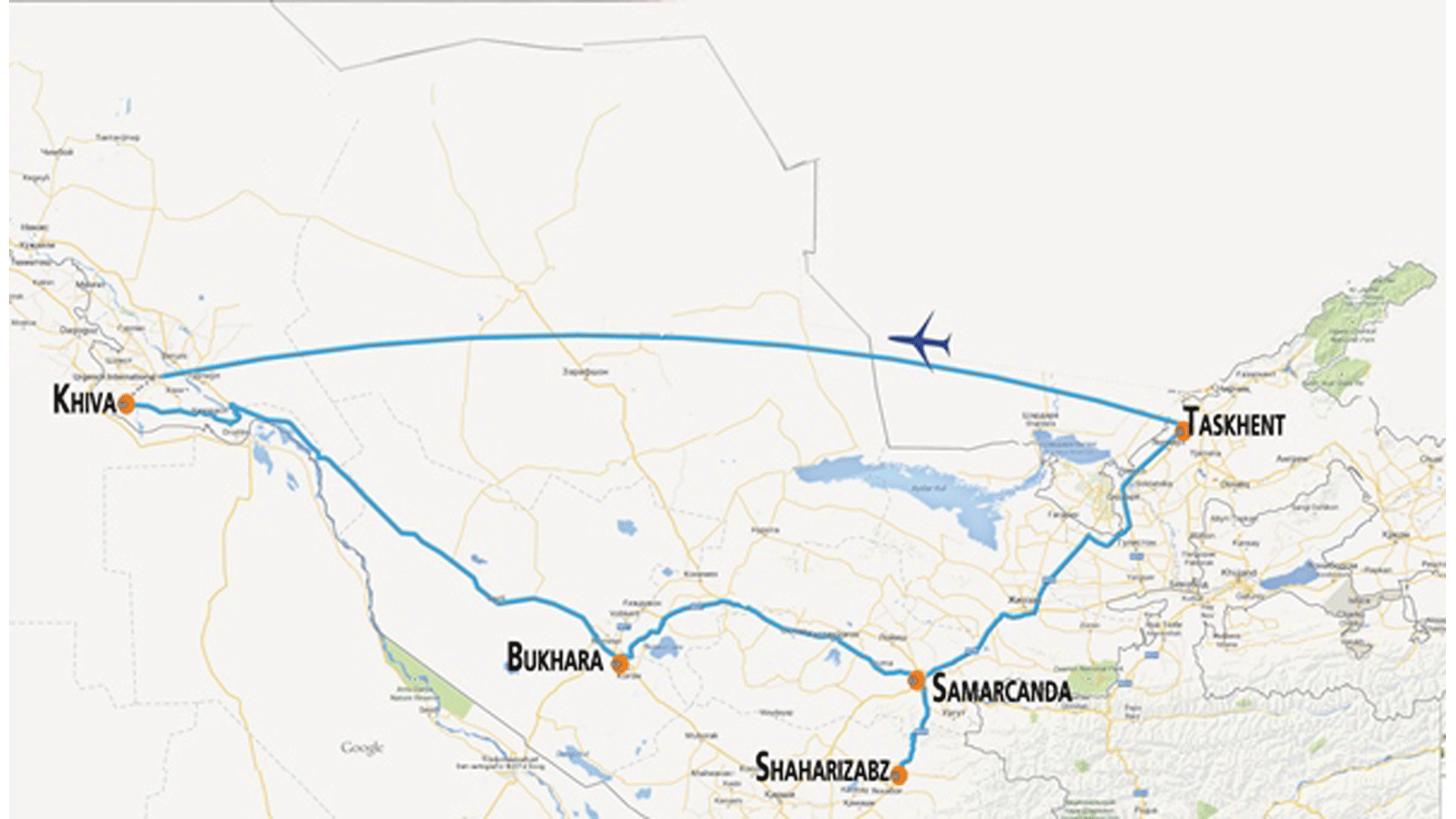 Uzbekistan Cartina