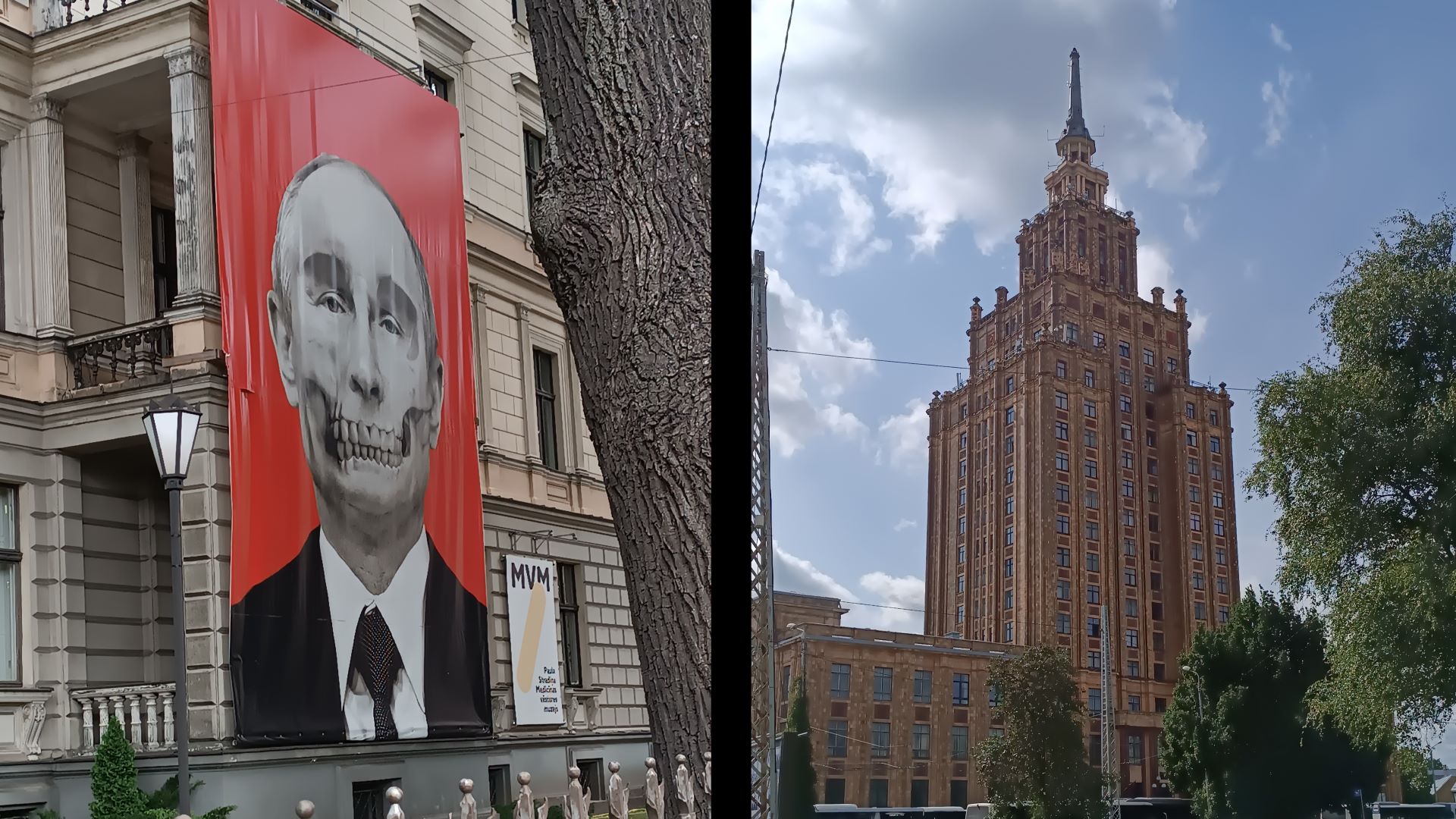 Riga - Davanti all'ambasciata russa e Accademia delle Scienze